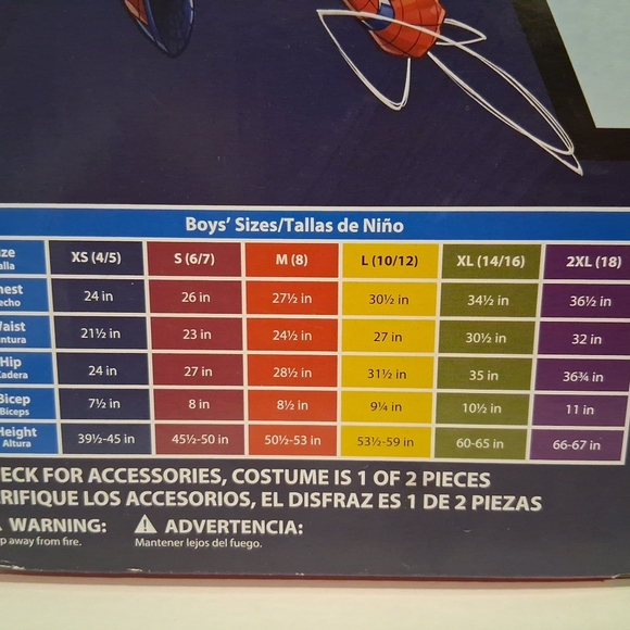 Marvel Spider-Man Padded Jumpsuit & Mask Costume, Boys' Large (10/12) NEW - Picture 7 of 8